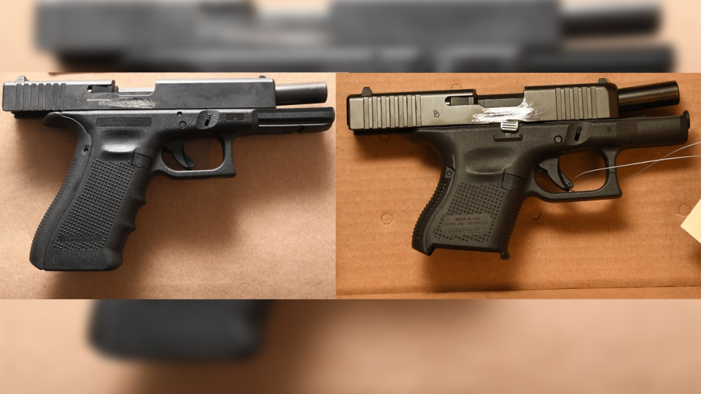 Two handguns seized