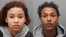 (From left to right) Alyshia Smith, 19, and Anthony Johnson, 23, are seen in this composite image. (Toronto Police Service) 