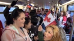 Passengers crowd a Canada Line train during the 2010 Winter Olympics in Vancouver in this CTV News file image. 