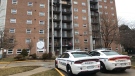 Windsor police and fire crews were called to the Rivershore Tower apartment building in Windsor on Tuesday, Feb. 18, 2020. (John Lewis / CTV Windsor)
