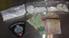 Drugs and cash seized from a Richmond Street address in Strathroy. 