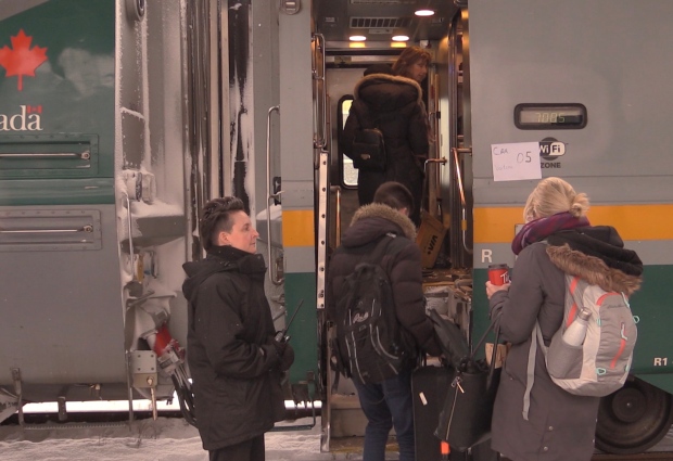 Boarding Via train (Feb 20/20 Gerry Dewan CTV)