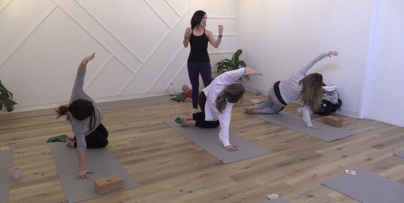 A pilates class is held at Rebirth Wellness Centre’s new Hyde Park location.
(Celine Zadorsky / CTV London) 
