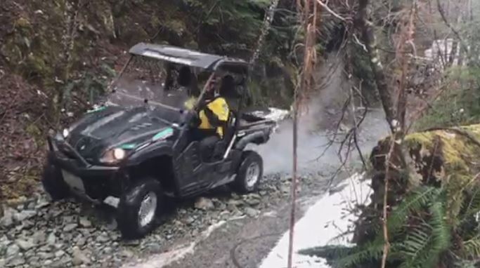 One of the two search-and-rescue UTVs [utility terrain vehicles] deployed to search for the missing hikers is pictured: Feb. 2020 (CTV News)