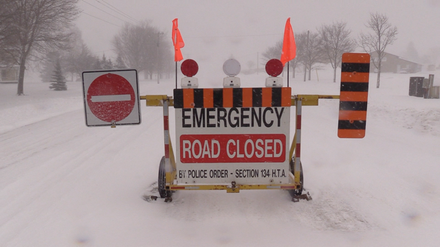 A number of roads are closed in Midwestern Ontario due to blizzard conditions on Friday, Feb. 28, 2020. (Scott Miller / CTV London)