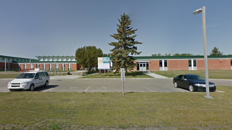 The Ponoka Secondary Campus school was put in a hold and secure Friday, Feb. 28, 2020 after a racist and threatening video was posted online. (Google Maps)