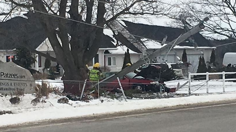 Car vs. hydro pole