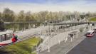 An updated proposed design for Bowesville Station on the Trillium Line, correcting flaws pointed out by the Stage 2 LRT technical evaluation. (SNC-Lavalin, via City of Ottawa)