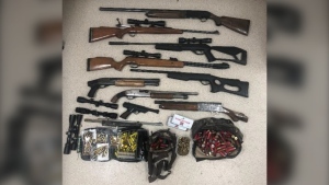 Several guns were seized by police from a residence in Swan Lake First Nation. (Source: MFNPS)