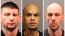 The suspects are pictured left to right: Tighson Laughren, Brandon Doran, Robert Hawkins: (VicPD)