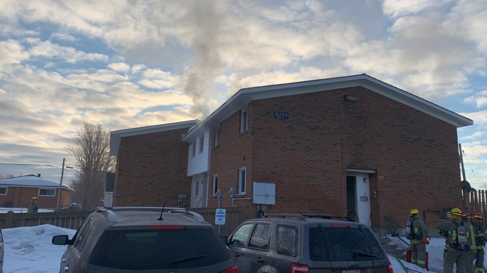 Apartment fire on Attlee Avenue in New Sudbury