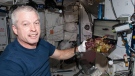 Astronaut Steve Swanson harvests some of the crop in June 2014. (NASA)