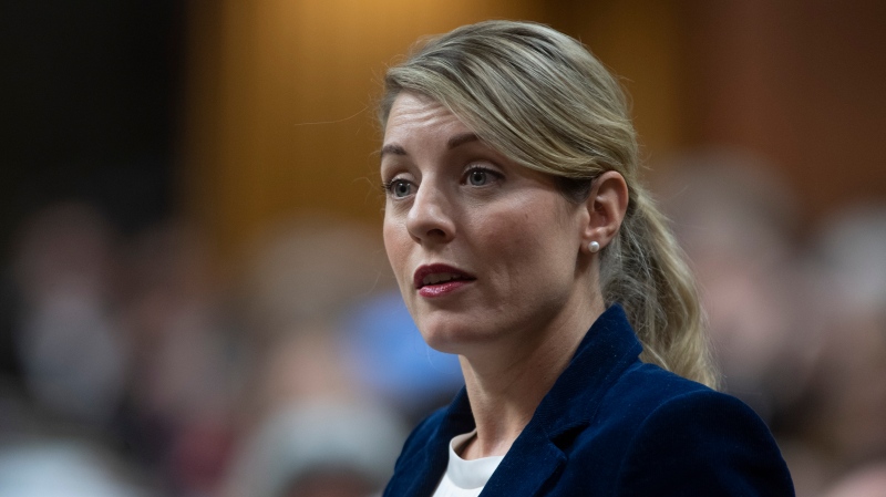 FILE - Minister of Foreign Affairs Mélanie Joly responds to a question during Question Period in the House of Commons Tuesday January 28, 2020 in Ottawa. (THE CANADIAN PRESS/Adrian Wyld)