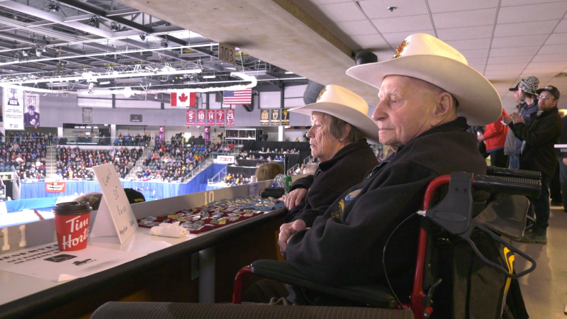 "Curly" the curling fan, attending his 50th Brier at the 2020 Tim Hortons Brier in Kingston, Ontario, March 6, 2020. (Kimberley Johnson / CTV News Ottawa)