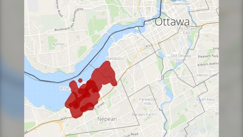 Power outage in Carling, Richmond, Pinecrest, Ahearn, Oakley area affecting 11,707 customers
