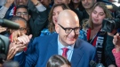 New Ontario Liberal Party Leader Steven Del Duca celebrates at the convention in Mississauga, Ont., Saturday, March 7, 2020. THE CANADIAN PRESS/Frank Gunn