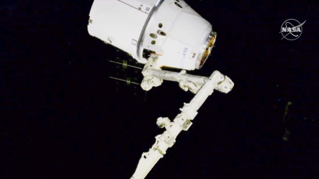 The Dragon capsule at the ISS