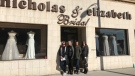 Brides looking for information about dresses purchased at Nicholas & Elizabeth Bridal, a closed London, Ont. bridal shop, are seen Monday, March 9, 2020. (Jordyn Read / CTV London)