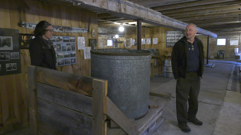 Bill and Sarah Gibbons reminisce about maple syrup production at the family farm in Frankville. (Nate Vandermeer/CTV News Ottawa)