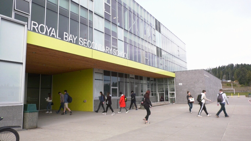 Royal Bay Secondary School in Colwood, B.C., on March 10, 2020. (CTV News)