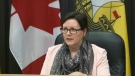 Dr. Jennifer Russell, New Brunswick's chief medical officer of health, confirms the province's first presumptive case of COVID-19 at a news conference in Fredericton on March 11, 2020.