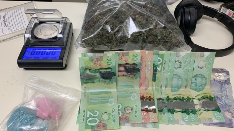 Police seized several items after a traffic stop in Chatham, Ont. (Courtesy Chatham-Kent police)