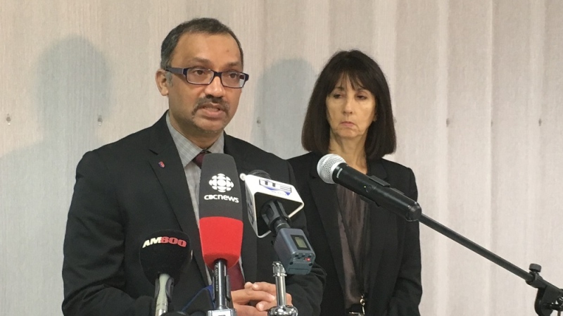 Dr. Wajid Ahmed, the medical officer of health with the Windsor-Essex County Health Unit, updates reporters as to the local response to the COVID-19 pandemic on March 17, 2020. (Bob Bellacicco/CTV Windsor)