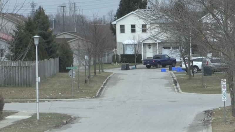 All is quiet on Fleming Drive, a traditional gathering place for Fanshawe College students, this St. Patrick's Day in London, Ont. on Tuesday, March 17, 2020. (Daryl Newcombe / CTV London)