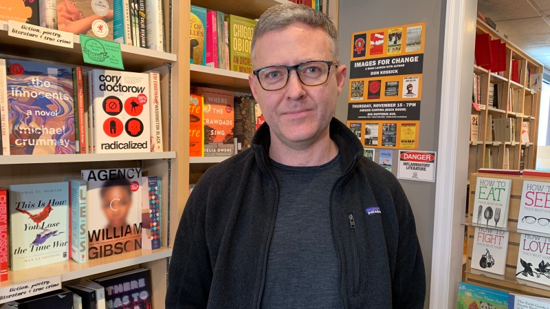 Peter Garden, owner of Turning the Tide Bookstore, is pictured March 17, 2020. (Nicole Di Donato/CTV Saskatoon)