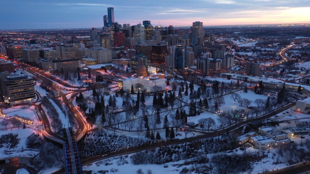 Edmonton skyline, winter 2020
