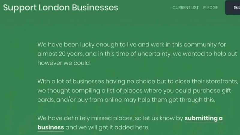 The website SupportLondonBusinesses.com is seen in this image.