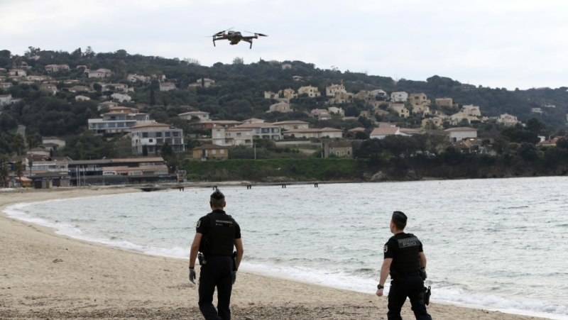 French gendarmes have already started using drones to patrol open spaces such as beaches. (Source: AFP)