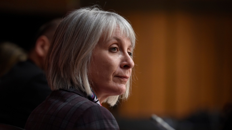Minister of Health Patty Hajdu listens during a press conference on COVID-19 in West Block on Parliament Hill in Ottawa, on Friday, March 20, 2020. (THE CANADIAN PRESS / Justin Tang)