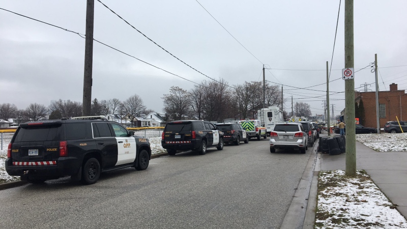 Both OPP and Windsor police were called to McKay Avenue and Rooney Street in Windsor, Ont., on Monday, March 23, 2020. (Ricardo Veneza / CTV Windsor)