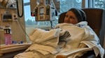 Tanya Miller is shown during a chemotherapy appointment. 