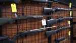 Firearms on display at The Shooting Edge in Calgary