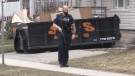 St. Thomas Police investigate a shooting on John Street on Thursday, March 26, 2020 (Jim Knight / CTV News)