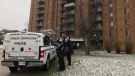 Patrol officers responded to an apartment in the area of Tecumseh Road and Ouellette Avenue in Windsor, Ont., on Monday, March 23, 2020. (Teresinha Medeiros / AM800 News)