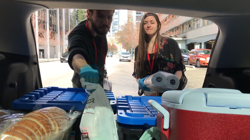 Volunteers delivering items in Vancouver