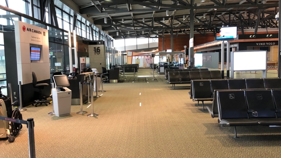 Empty waiting area at YOW