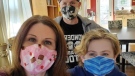The Souchereau family wears cloth face masks in Windsor, Ont., on Monday, April 6, 2020. (Michelle Maluske / CTV Windsor)
