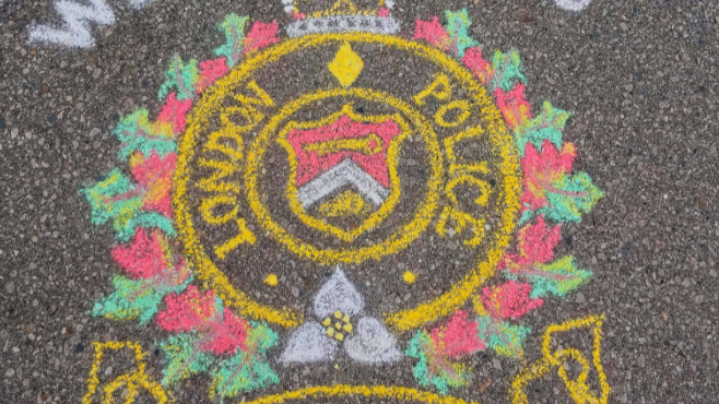 Police Logo in Chalk