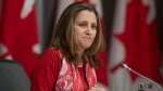 Deputy Prime Minister and Minister of Intergovernmental Affairs Chrystia Freeland in Ottawa, on April 8, 2020. (Adrian Wyld / THE CANADIAN PRESS)