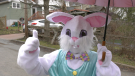 The Easter Bunny visited kids across Brockville ahead of Easter (Nathan Vandermeer/CTV News Ottawa)