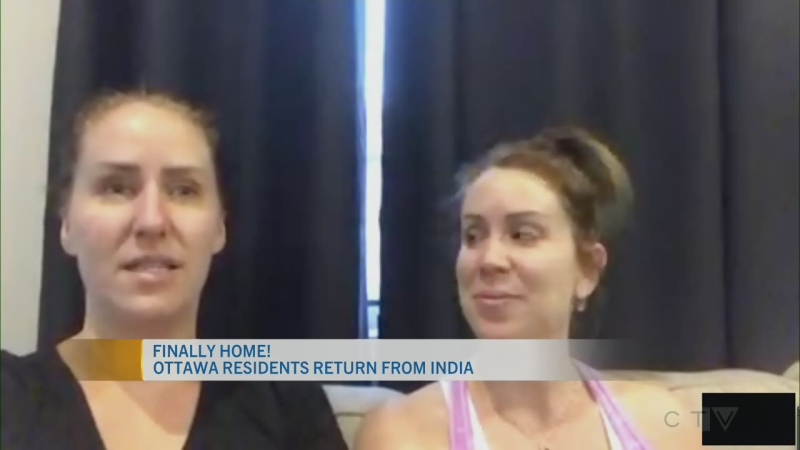 Sisters Katie Tayler and Aimie Calagoure say they had trouble sleeping over the weekend as they unwind from a stressful ordeal in India during the COVID-19 pandemic. 