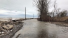 Flooding along Lake Erie near Long Point, Ont. is seen Monday, April 13, 2020. (Jordyn Read / CTV London)
