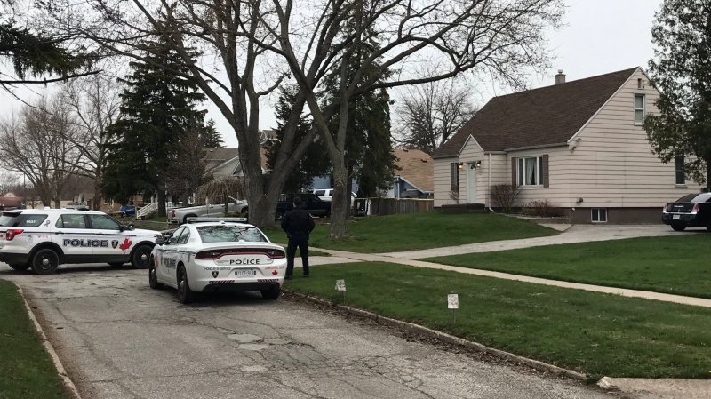 Windsor police are on the scene of an investigation on Westminster Boulevard in Windsor, Ont., on Wednesday, April 15, 2020. (Teresinha Medeiros / AM800 News)