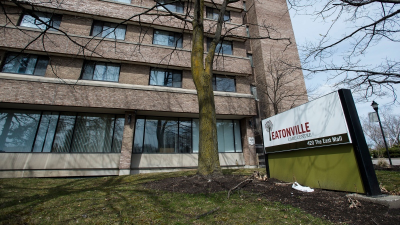 The Eatonville Care Centre, where multiple deaths from COVID-19 have occurred, is shown in Toronto on Tuesday, April 14, 2020. THE CANADIAN PRESS/Nathan Denette