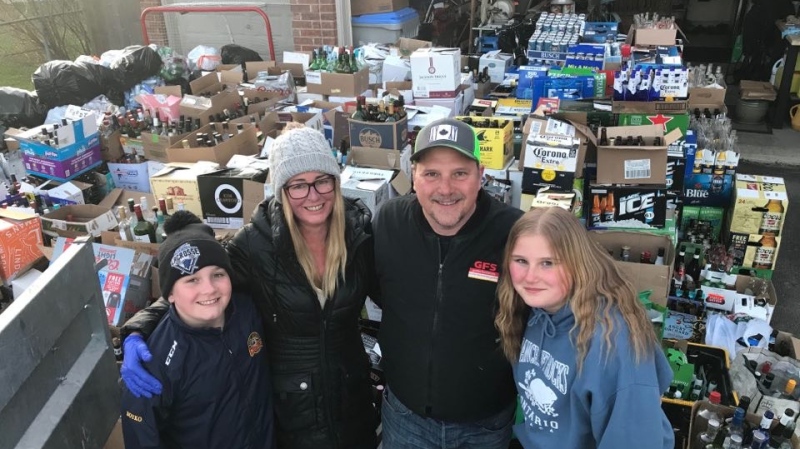 A family in Kilworth Heights has started a bottle drive to raise money for the London Health Sciences Foundation (Jordyn Read / CTV News)