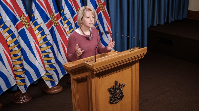 Provincial health officer, Dr. Bonnie Henry, announces new virus cases on April 18, 2020. (Province of BC/Flickr)